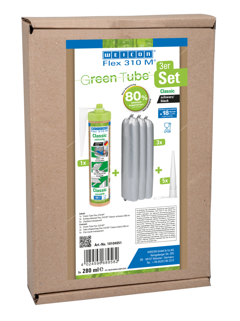 Adesivo Per Vetri Senza Primer MS-Polimero, 2x290ml, Per Auto E Camion, Elastico Da -40°C A 110°C Adesivo Elastico Per Vetri TECPO - Foto 3